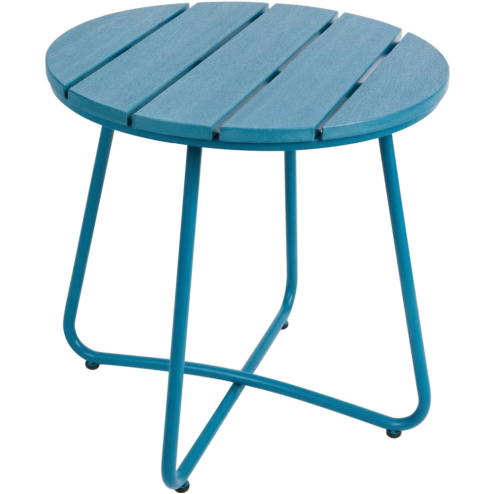 danpinera Outdoor Side Table in blue with HDPS wood top