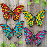 Daogtc Metal Butterfly Wall Decor, 9.6 inch vibrant design front view