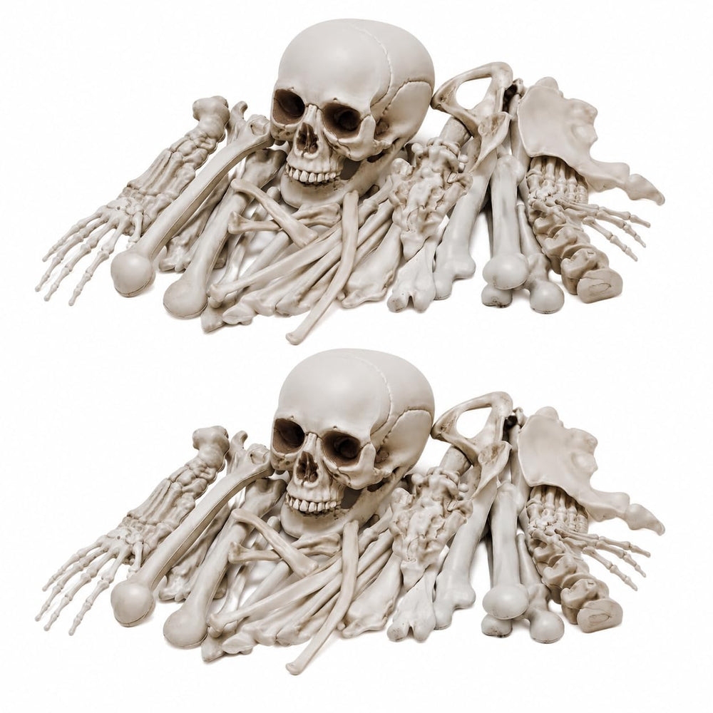 Daricano Halloween skeleton bones set, 28 pieces, white plastic