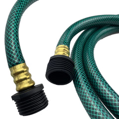 Darnassus garden hose with brass fittings close-up