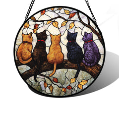 DASTOLL 6.3-inch stained glass window hanging suncatcher front view