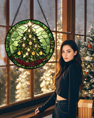 DASTOLL 6.3-inch suncatcher hanging in window with sunlight