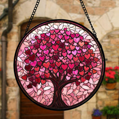 DASTOLL Stained Glass Suncatcher hanging near a window