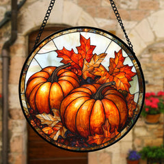 DASTOLL stained glass suncatcher with metal chain