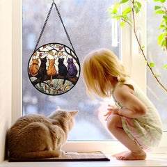 DASTOLL stained glass window hanging suncatcher displayed indoors
