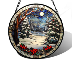 DASTOLL Stained Glass Window Hanging Suncatcher front view