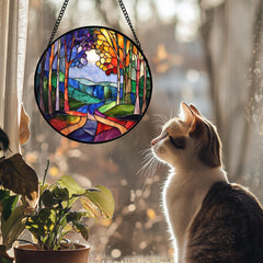 DASTOLL suncatcher displayed in a sunny window
