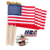 Datconect mini American flag on stick 5x8 inches with spear top
