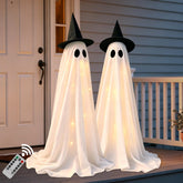 DAZONGE Halloween ghost decoration front view with witch hat