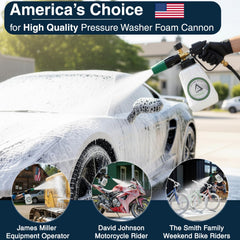 DBR Tech Foam Cannon nozzle demonstrating adjustable spray pattern