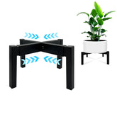 DDPow Heavy Duty Adjustable Metal Plant Stand in black with a 10-16 inch pot