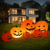 DearSun 8FT inflatable pumpkin patch with LED lights in yard