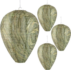 DECYOOL 4 pack of paper wasp nest decoys, green colour