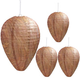 DECYOOL 4 pack yellow paper wasp nest decoy front view