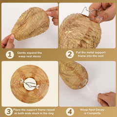 DECYOOL Mini Fake Wasp Nest Decoy hanging outdoors