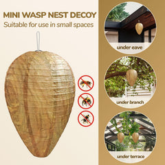 DECYOOL Mini Fake Wasp Nest Decoy on a tree