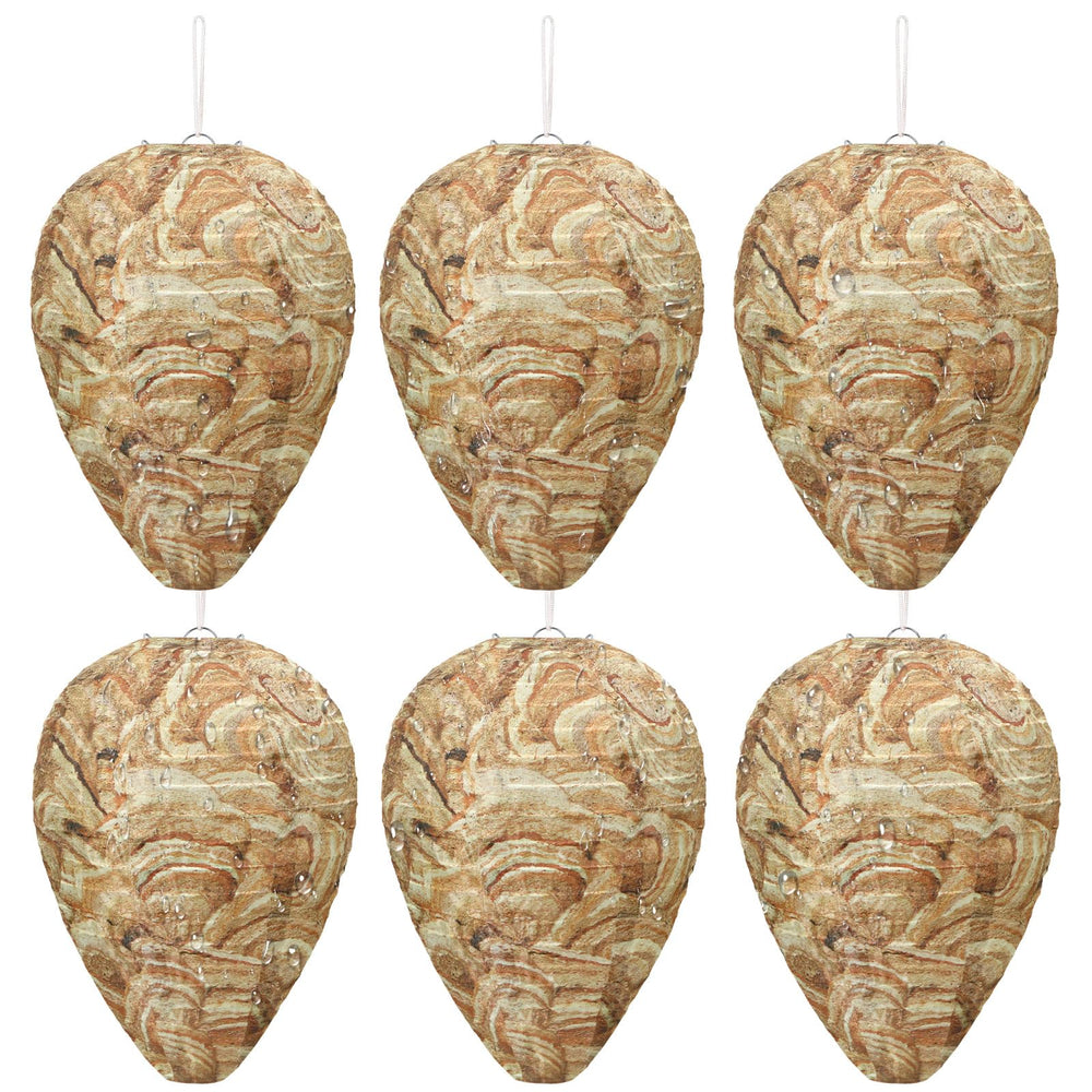 DECYOOL Wasp Nest Decoy pack of 6, brown polyester material
