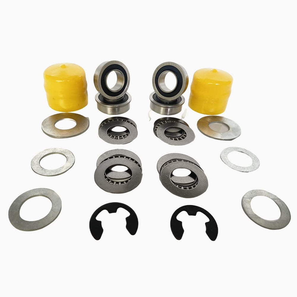 DEEG Replacement Riding Lawn Mower Front Wheel Bearing Kit with yellow rubber bearings
