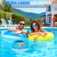 DeeprBlu Floating Solar Pool Thermometer in swimming pool