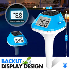DeeprBlu Floating Solar Pool Thermometer light blue model side view