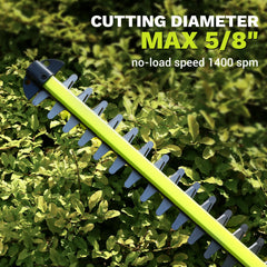 DEKOPRO hedge trimmer with ergonomic handle in use