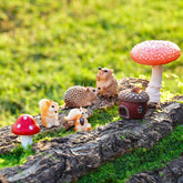 Delighture Fairy Garden Accessories Set with squirrels and hedgehogs
