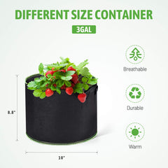 Delxo 20-Pack of black grow bags stacked together