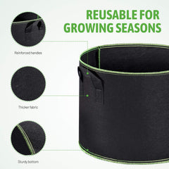 Delxo grow bags stacked for storage
