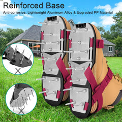 DenForste Lawn Aerator Shoes side view showing adjustable straps