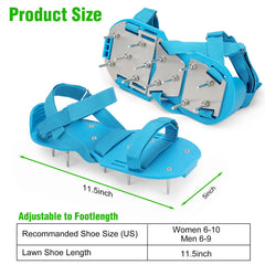 DenForste Lawn Aerator Shoes top view with spikes visible
