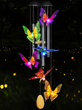 DesGully Butterfly Solar Wind Chimes front view with vibrant colours