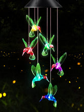 DesGully Solar Hummingbird Wind Chime green model front view
