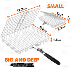 Detachable wooden handle of PitInnov grill basket