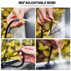 Detail of 360° adjustable misting nozzle from Thiswing kit