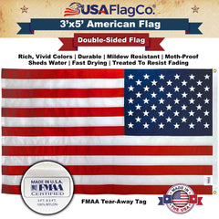 Detail of brass grommets on USA Flag Co. American Flag