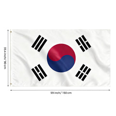 Detailed close-up of VELIFFCO Korean Flag showing fabric texture