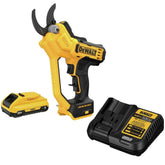 DEWALT 20V MAX Cordless Pruner front view with yellow detail