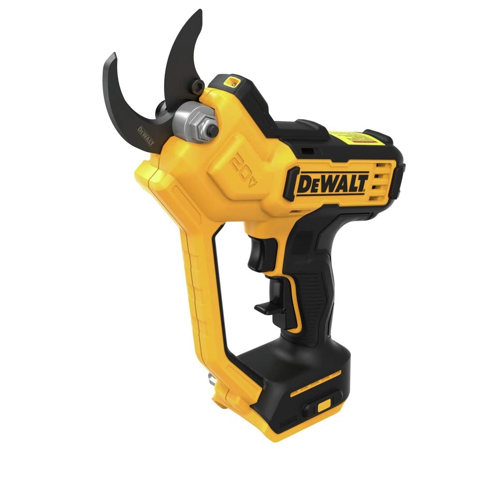 DEWALT 20V MAX Pruning Shears yellow model front view