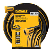 DEWALT Heavy Duty Garden Hose 50 ft yellow and black front view
