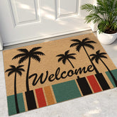 DEXI Front Door Mat 24x36 Coconut Tree Brown front view