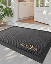 DEXI Front Door Mat 24x36 grey model front view