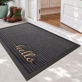 DEXI Front Door Mat 32x48 Hello Grey front view
