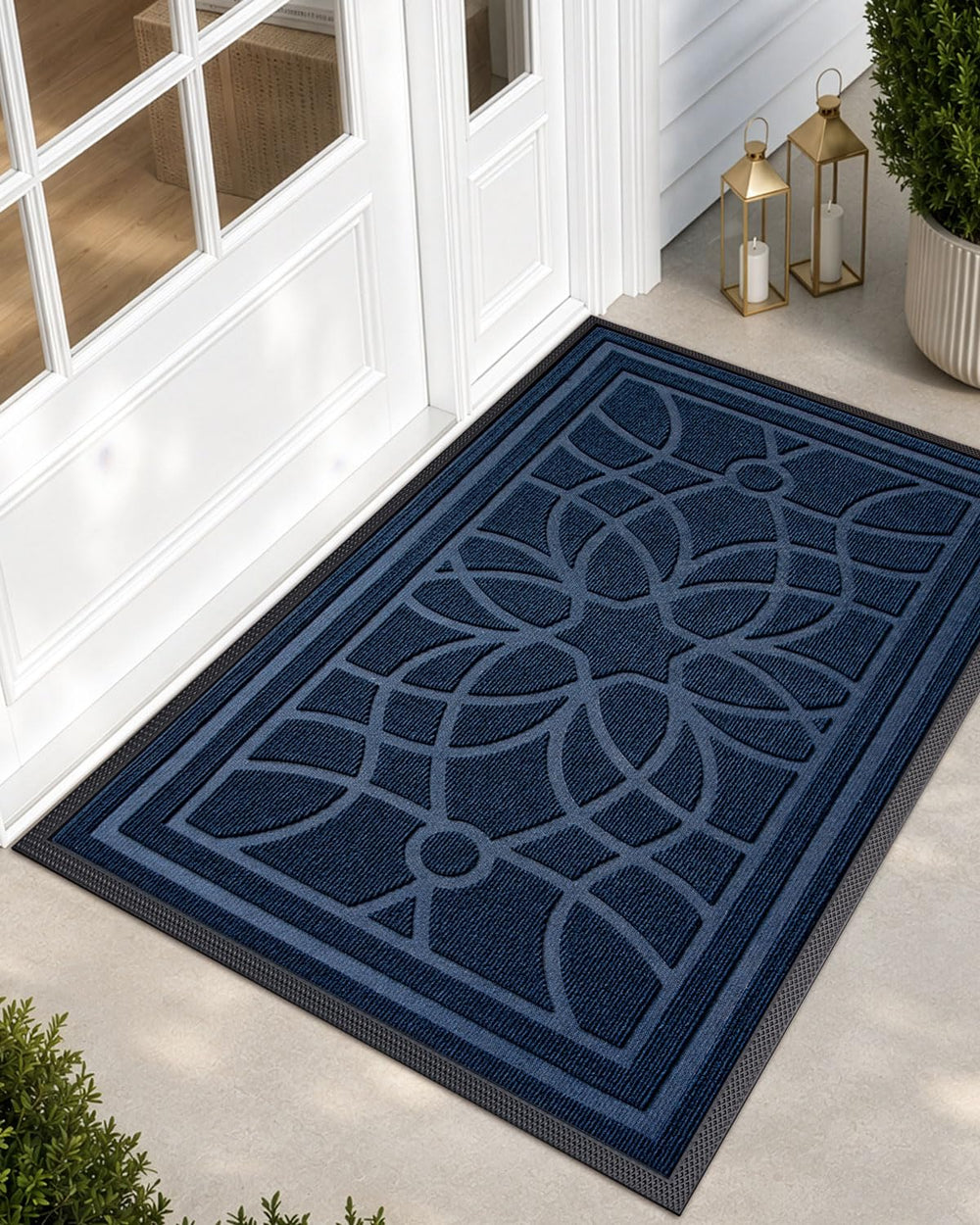 DEXI Front Door Mat 3x5 blue front view