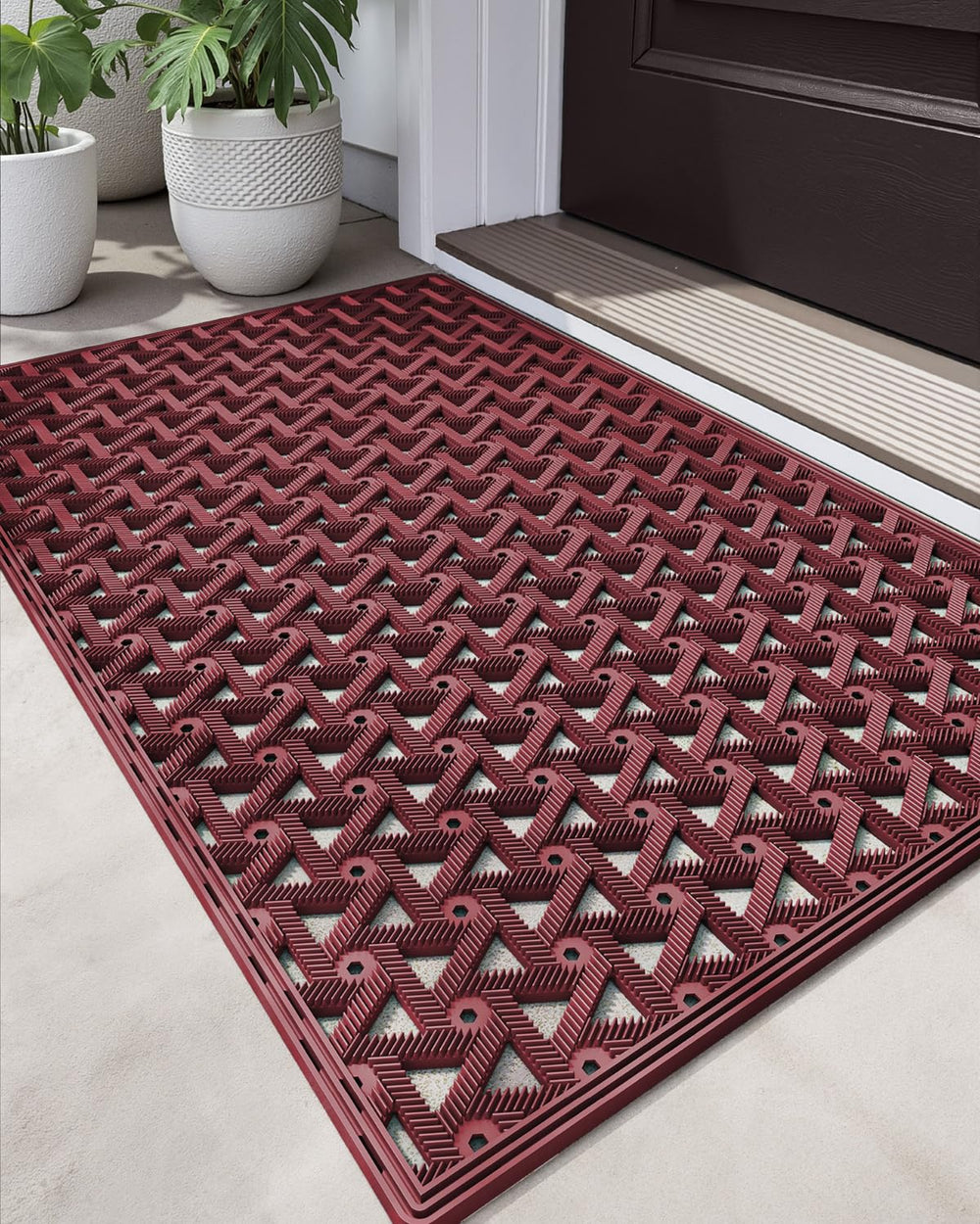 DEXI Front Door Mat Red rectangular 24x36 view