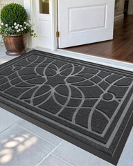 DEXI Heavy Duty Non-Slip Front Door Mat 32x48, Grey front view