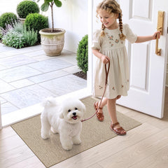 DEXI Thin Door Mat 17x30 beige side view