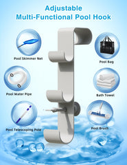 Different sizes of hooks on the POOLHOUR Pool Pole Hanger