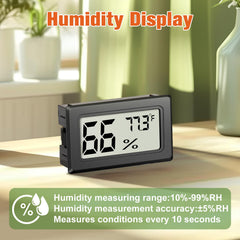 Digital display of JJMTDS Mini Hygrometer showing temperature and humidity