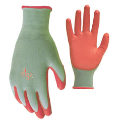 DIGZ Women's Stretch Knit Garden Gloves in Green and Pink, Medium size