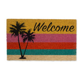 DII Natural Coir Doormat front view, palm tree design